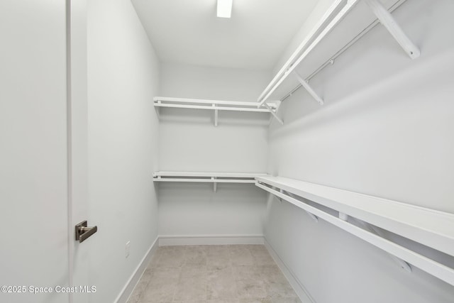 view of walk in closet
