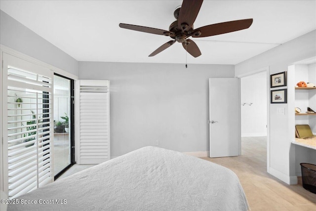 2203 Atlantic St Unit 715, Melbourne Beach, FL 32951 - bedroom featuring baseboards, access to outside, and a ceiling fan