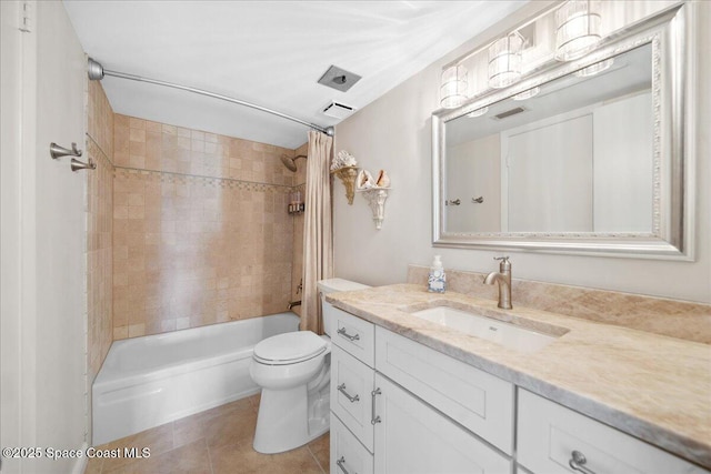 2203 Atlantic St Unit 715, Melbourne Beach, FL 32951 - full bathroom featuring vanity, shower / tub combo, toilet, and tile patterned flooring