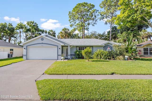 644 Sheridan Woods Dr, Melbourne, FL 32904 - single story home featuring stucco siding, a garage, concrete driveway, and a front lawn