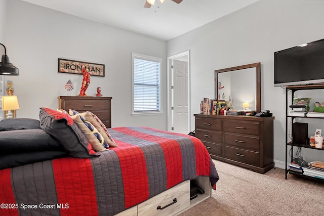 2922 Addison Dr, Melbourne, FL 32940 - bedroom with light colored carpet and ceiling fan
