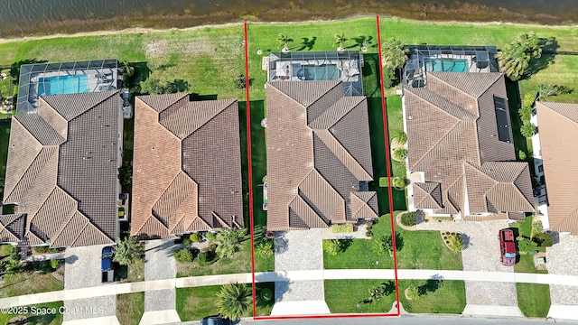 2922 Addison Dr, Melbourne, FL 32940 - aerial overview of property's location with a pool area and property parcel outlined