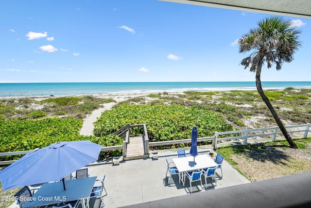 2625 S Atlantic Ave Unit 17, Cocoa Beach, FL 32931 - water view featuring nearby beach and fence