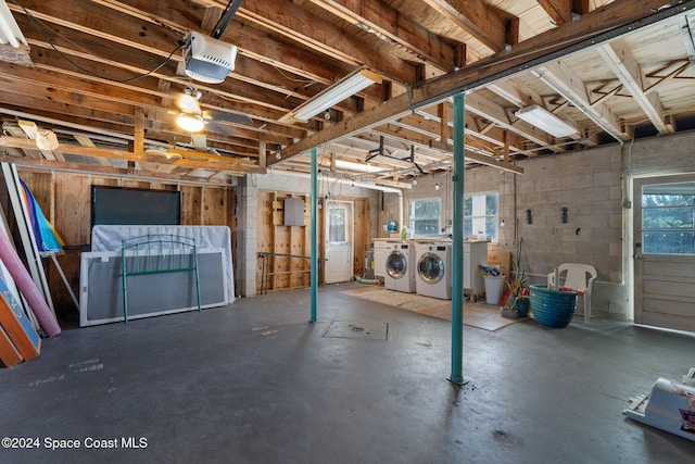 921 S Orlando Ave, Cocoa Beach, FL 32931 - basement with washing machine and dryer