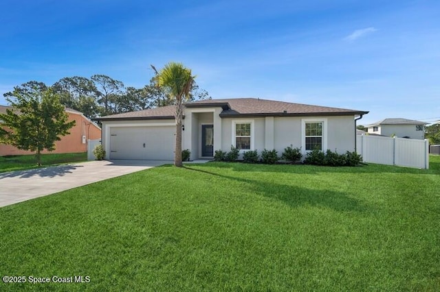966 Stage St SE, Palm Bay, FL 32909 - ranch-style home with driveway, an attached garage, and stucco siding