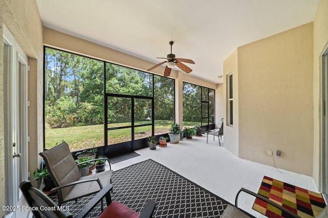 471 Hallmark St SE, Palm Bay, FL 32909 - sunroom / solarium with a ceiling fan and healthy amount of natural light