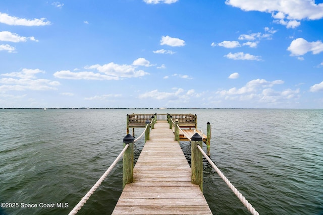dock featuring a water view