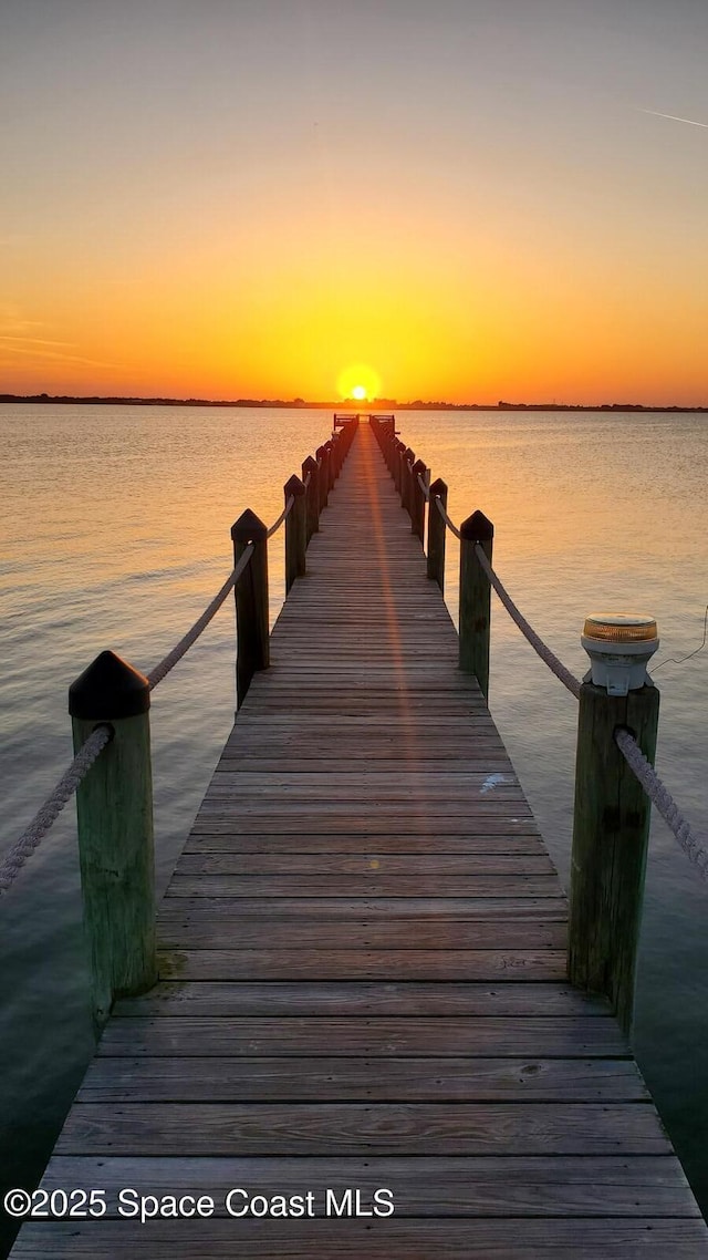 dock featuring a water view
