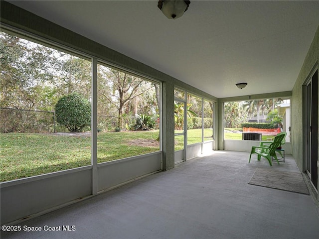 view of unfurnished sunroom