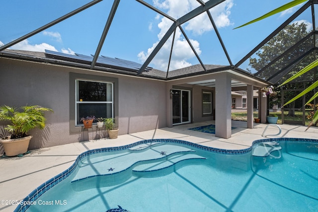 2127 Deercroft Dr, Melbourne, FL 32940 - outdoor pool featuring a patio and glass enclosure