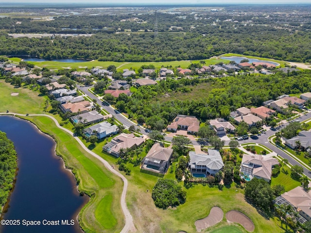 1013 Balmoral Way, Melbourne, FL 32940 - aerial perspective of suburban area featuring a nearby body of water and a golf course
