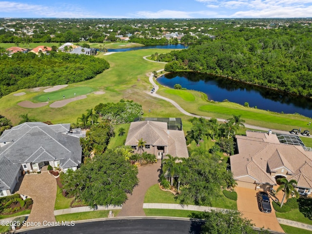 1013 Balmoral Way, Melbourne, FL 32940 - aerial perspective of suburban area featuring a local golf course and a nearby body of water