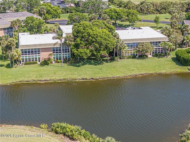 view from above of property with a large body of water