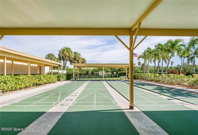 view of community with shuffleboard