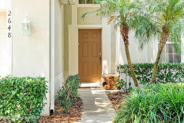 2648 Daulby St, Kissimmee, FL 34747 - doorway to property with stucco siding