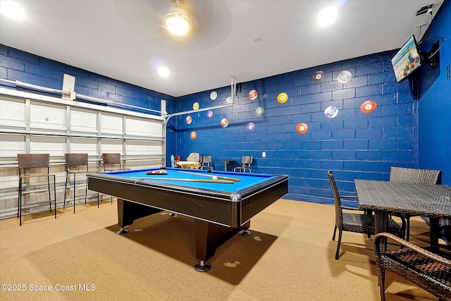 2648 Daulby St, Kissimmee, FL 34747 - rec room featuring carpet, pool table, and a garage