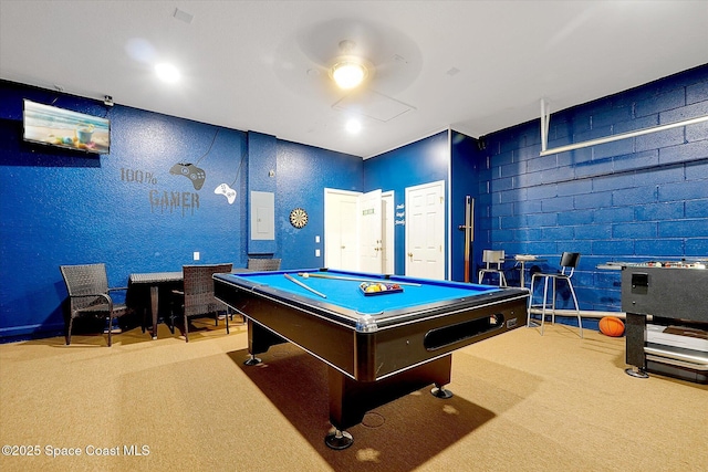 2648 Daulby St, Kissimmee, FL 34747 - game room with carpet flooring, pool table, and ceiling fan