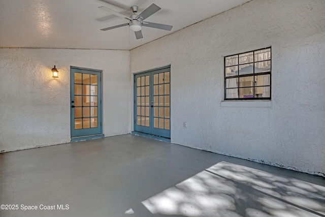 690 Koutnik Rd SE, Palm Bay, FL 32909 - view of patio / terrace featuring a ceiling fan and french doors