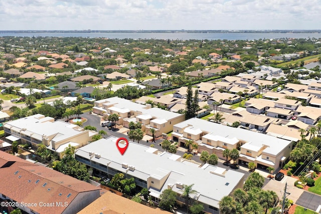 2287 Venetia Pl, Indialantic, FL 32903 - aerial perspective of suburban area with a large body of water