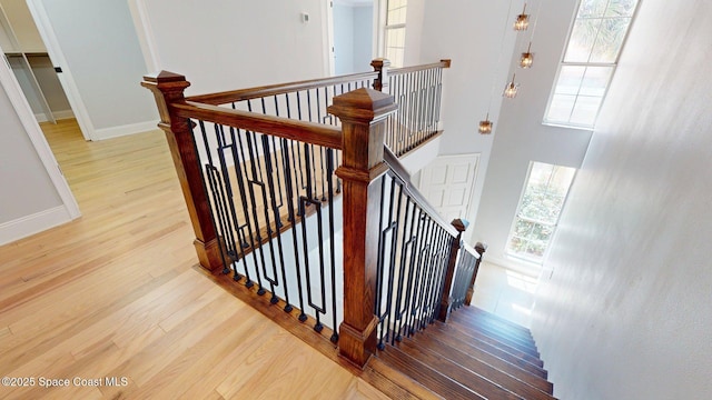 2287 Venetia Pl, Indialantic, FL 32903 - stairway featuring wood finished floors