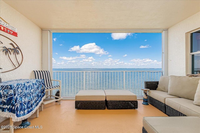 7008 Sevilla Ct Ph 505, Cape Canaveral, FL 32920 - balcony with an outdoor hangout area and a water view