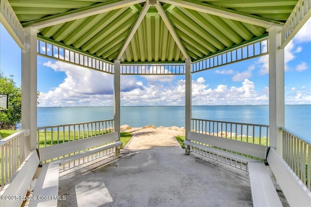 7008 Sevilla Ct Ph 505, Cape Canaveral, FL 32920 - view of patio with a water view and a gazebo