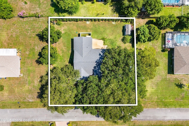 722 Hyannie St NE, Palm Bay, FL 32907 - aerial view of property and surrounding area featuring property parcel outlined