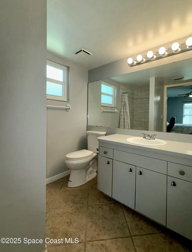 6630 Cecil Rd, Cocoa, FL 32927 - bathroom featuring vanity, tile patterned floors, and a shower with curtain