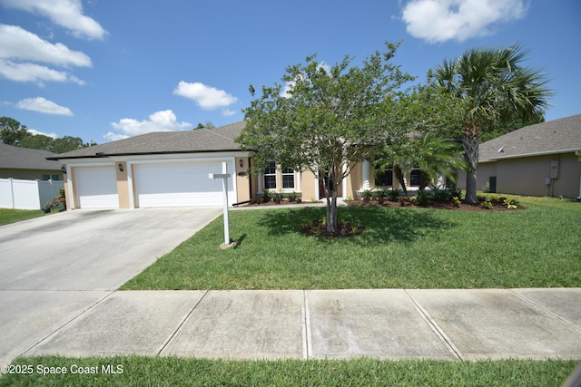view of front of house featuring an attached garage, concrete driveway, and stucco siding