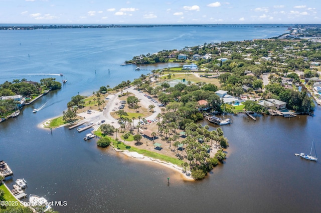 bird's eye view of a nearby body of water