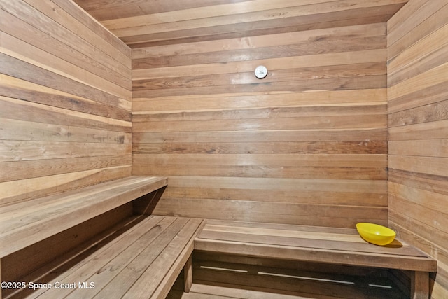 261 Cape Shores Cir Unit 18-E, Cape Canaveral, FL 32920 - sauna / steam room featuring wood walls and wood ceiling