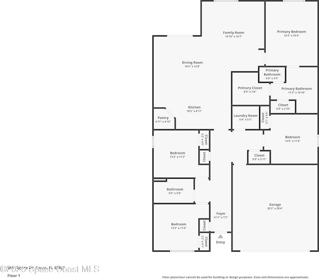 369 Coyote Dr, Cocoa, FL 32927 - floor plan / room layout