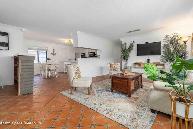 326 Pierce Ave, Cape Canaveral, FL 32920 - tiled living room with ornamental molding and baseboards
