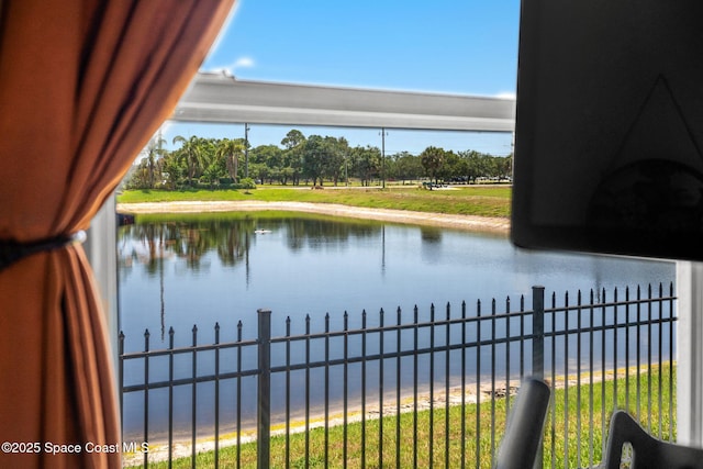water view with fence