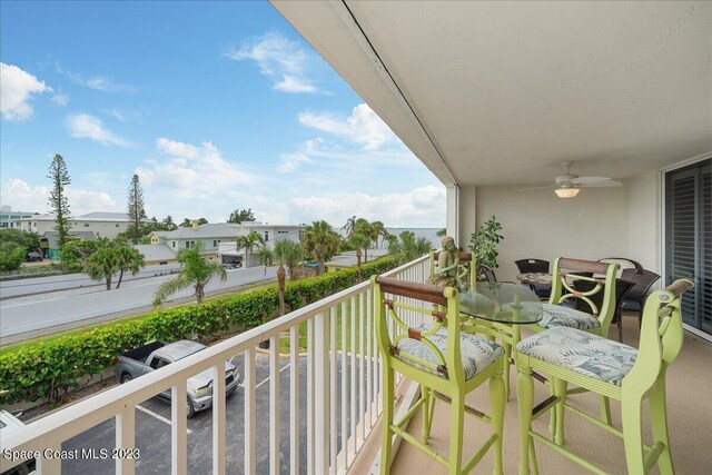 3360 S Atlantic Ave Unit 301, Cocoa Beach, FL 32931 - balcony with ceiling fan