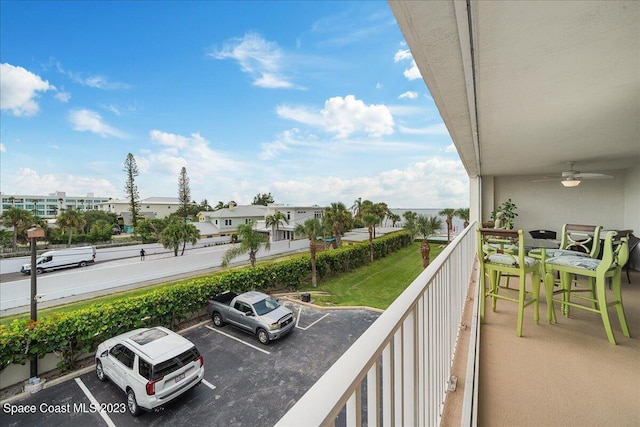 3360 S Atlantic Ave Unit 301, Cocoa Beach, FL 32931 - balcony with a ceiling fan