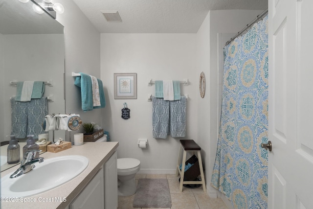 401 Trotter Ln Unit 202, Melbourne, FL 32940 - bathroom featuring vanity, toilet, tile patterned floors, a shower with curtain, and baseboards
