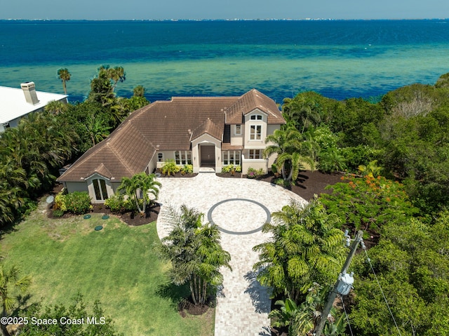 4070 S Tropical Trl, Merritt Island, FL 32952 - view from above of property with a nearby body of water