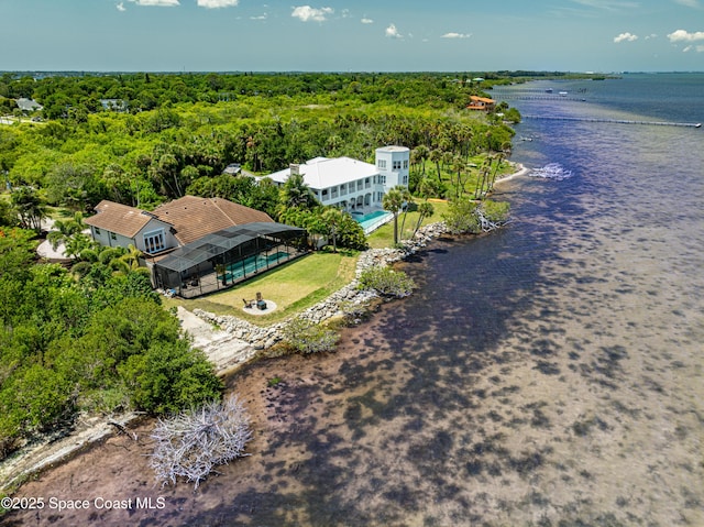4070 S Tropical Trl, Merritt Island, FL 32952 - view of subject property with a forest and a nearby body of water