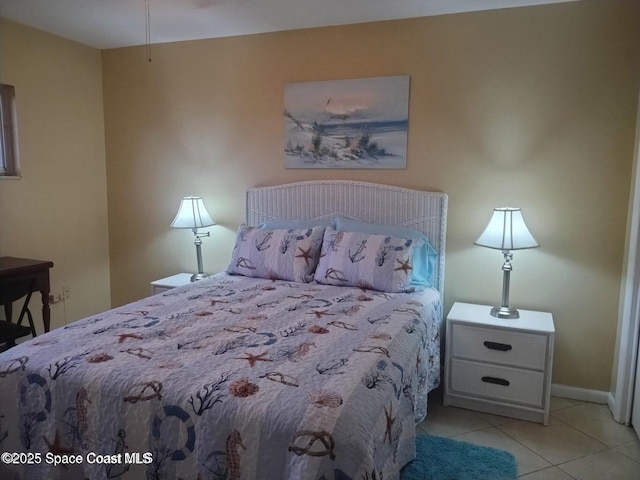 view of tiled bedroom