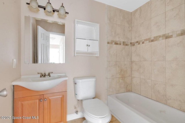 full bathroom featuring toilet and vanity
