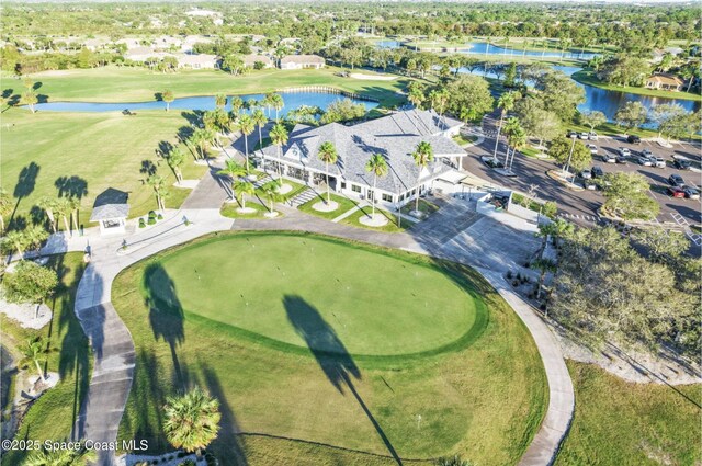 2268 Brightwood Cir, Rockledge, FL 32955 - aerial view of property's location featuring a golf club, a large body of water, and nearby suburban area
