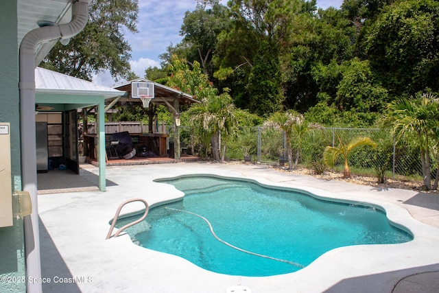 886 Spirea Dr, Rockledge, FL 32955 - view of swimming pool featuring a gazebo, a fenced backyard, and a patio