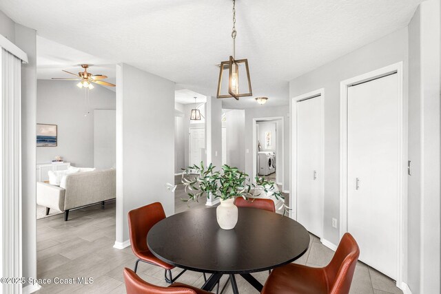 2102 Durban Ct, Rockledge, FL 32955 - dining room with ceiling fan, baseboards, and light wood finished floors