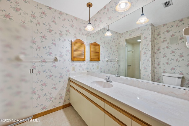 747 Greenwood Manor Cir Unit 17-A, West Melbourne, FL 32904 - bathroom with tile patterned flooring, vanity, and a shower stall