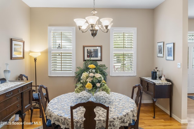 1035 Quail Ct SW, Vero Beach, FL 32968 - dining room featuring a chandelier and light wood finished floors