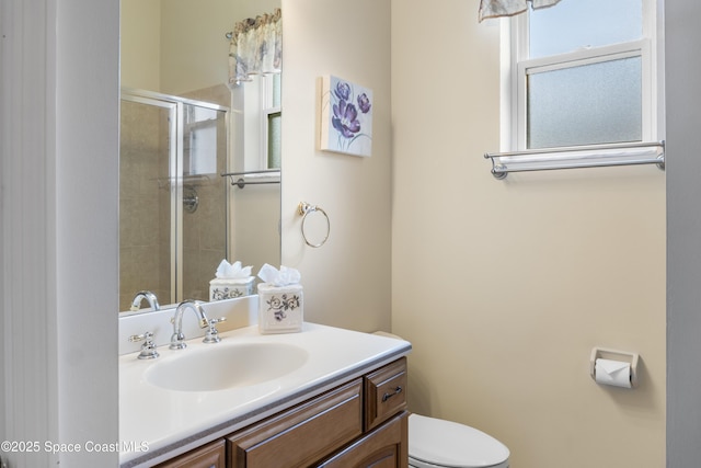1035 Quail Ct SW, Vero Beach, FL 32968 - full bath with toilet, a stall shower, and vanity