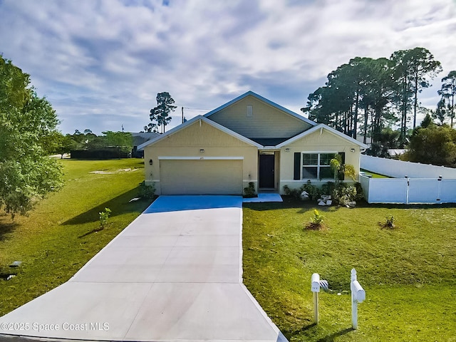 view of front of house with concrete driveway and an attached garage