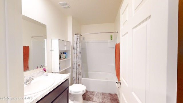 1491 Higbee St SE, Palm Bay, FL 32909 - bathroom with vanity, toilet, tile patterned flooring, and shower / bath combo
