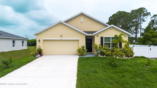 1491 Higbee St SE, Palm Bay, FL 32909 - ranch-style home featuring an attached garage, concrete driveway, and stucco siding
